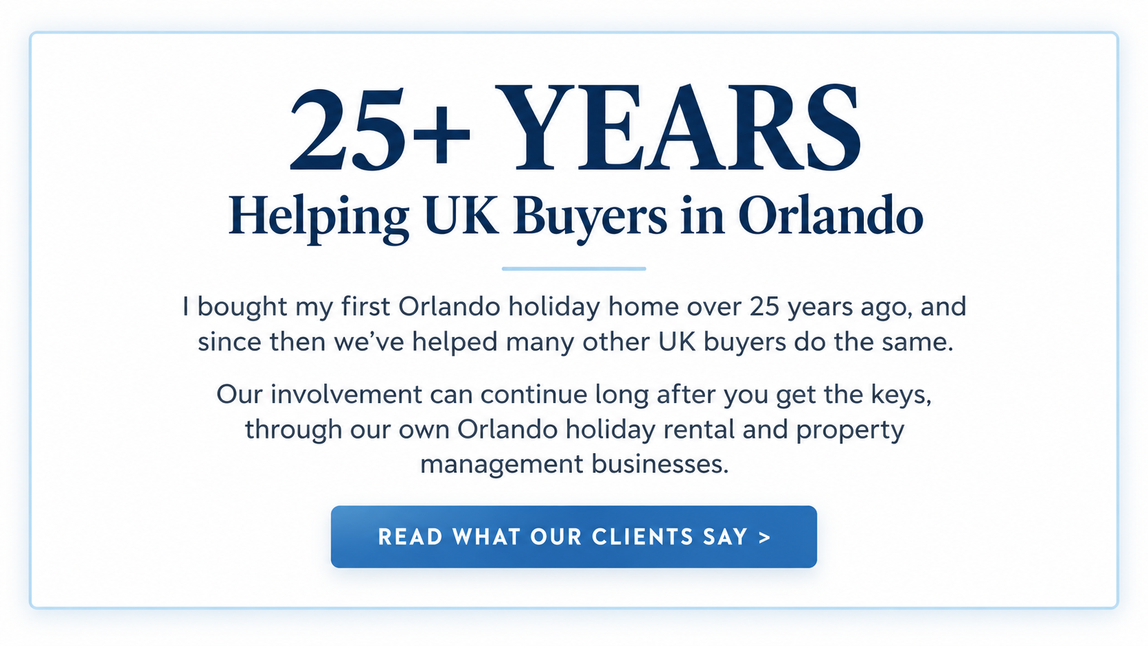 25+ Years Helping UK Buyers in Orlando